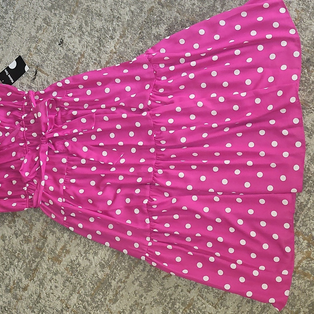 Maison Tara Pink Polka Dot Dress Size 12 NWT - Picture 2 of 11